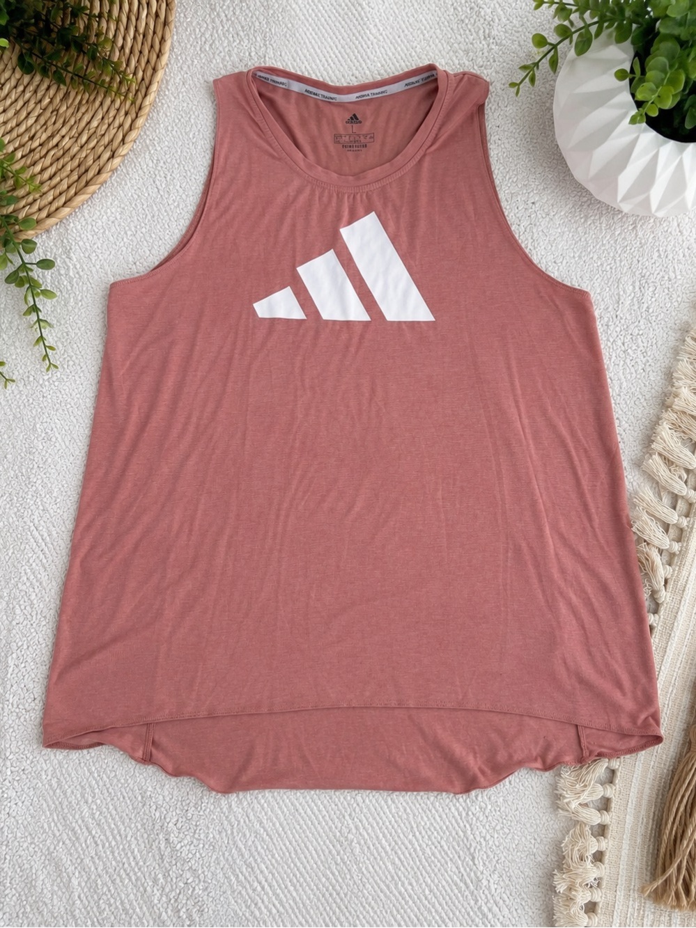 adidas Dusty Rose Logo Racerback Tank